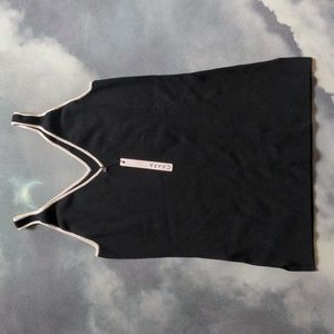 Caara Black and White Sleeveless Sweater Top